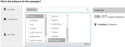 Linkedin Country targeting