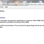 Yahoo Mail goes down for maintenance. But just for some users