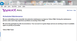 Yahoo Mail goes down for maintenance. But just for some users