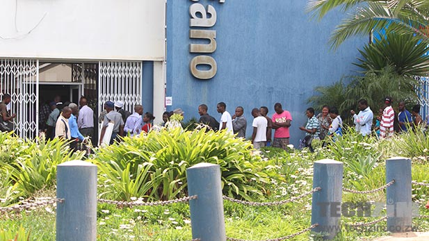 Former GOtv subscribers pictured returning GOtv decorders at Pasangano in Avondale, Harare