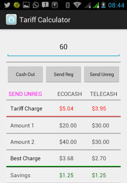 Use this Android app to pay less in EcoCash & Telecash mobile money tariffs