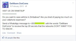 Dembare DotComs Facebook post