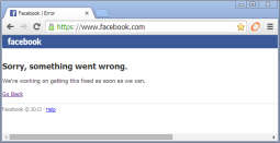 Facebook is down. (Update: and it’s back)