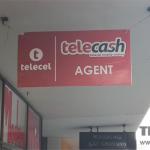 Telecash agent billboard,Telecel 15% airtime discount