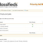 Classifieds Priority Listing