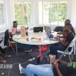 Young people working at a startup