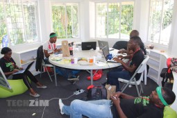 Young people working at a startup