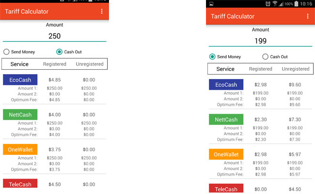 Tariff-Calculator