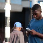 Man using mobile phone