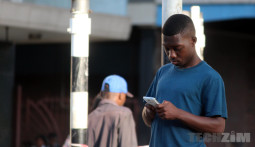 Man using mobile phone