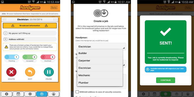 Android apps in Zimbabwe, tradesmen app, handymen Zimbabwe