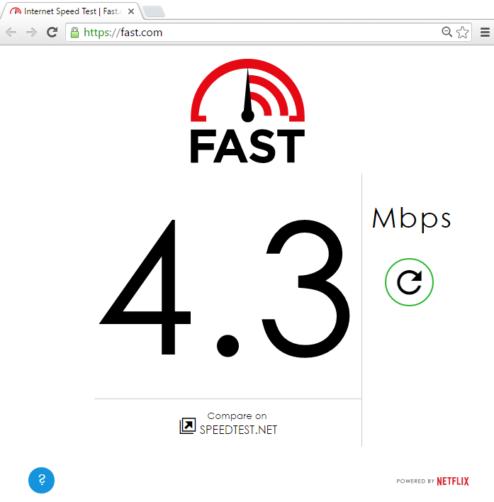 Netflix fast.com speedtest