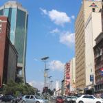 Samora Machel Avenue showing the Financial District