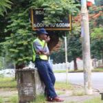 Policeman sitting