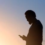 Silhouette of Man on the phone