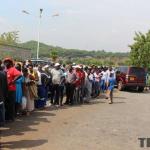 People standing in queues