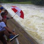 Techzim Team jumping into water