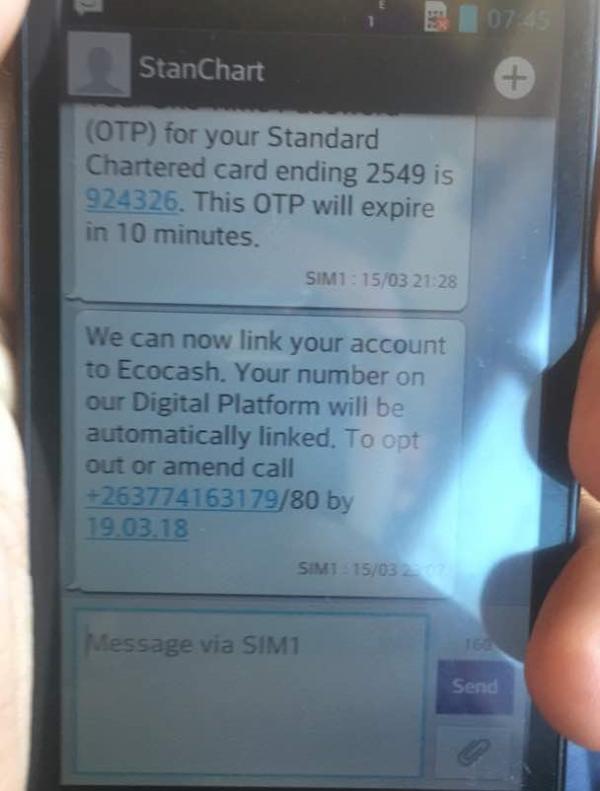 Finally Standard Chartered Bank and EcoCash Are Linked Techzim