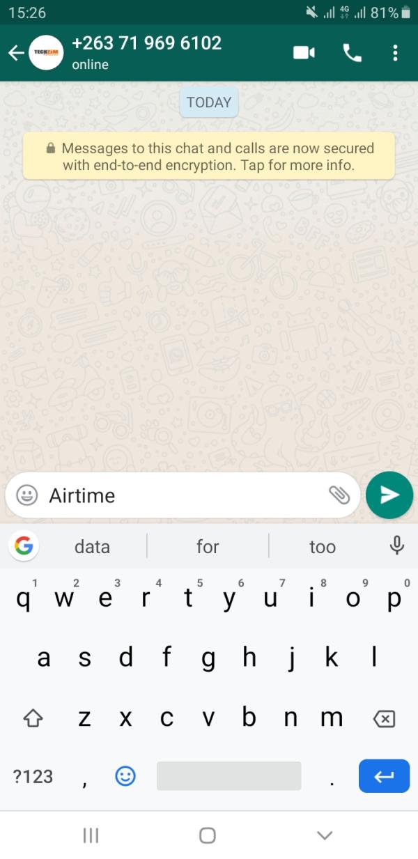 How to send whatsapp message without saving a number techzim