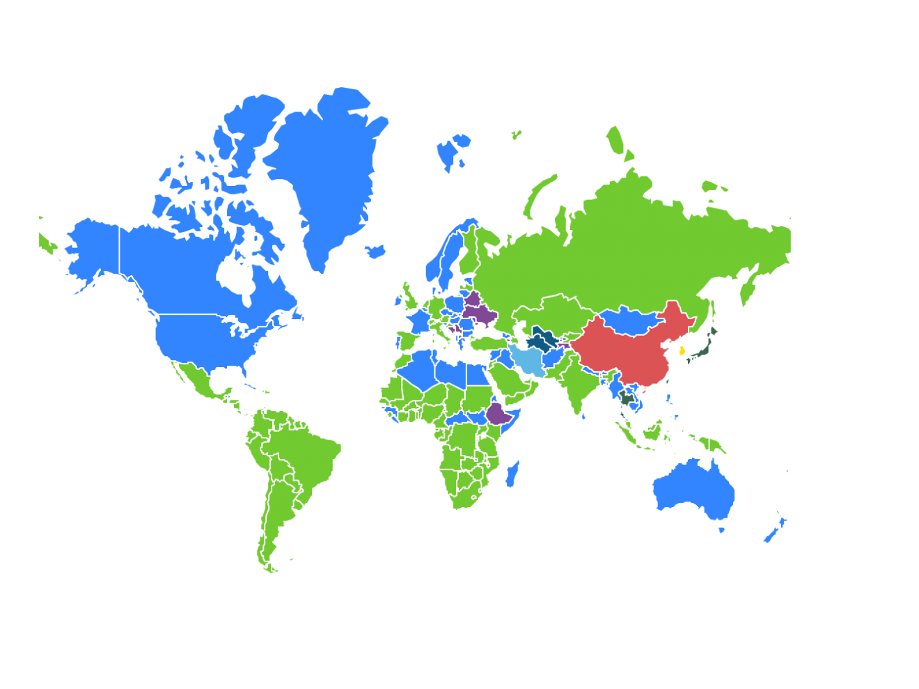 Карта использования интернета