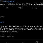 Why you can’t buy a TelOne Blaze LTE sim card right now