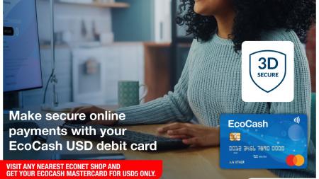 EcoCash USD debit card 2.0. It does online payments now