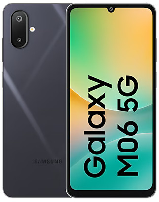 Samsung Galaxy M06 5G Black Front and Bank