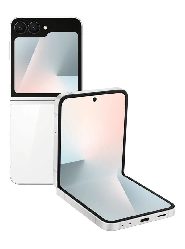 Samsung Galaxy Z Flip 7 FE, White, Front and Back