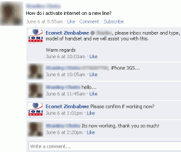 Econet, only mobile operator using Facebook to engage customers