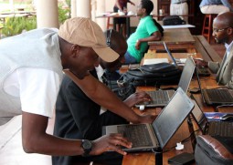 Young tech entrepreneurs at an event in Zimbabwe, co-working spaces